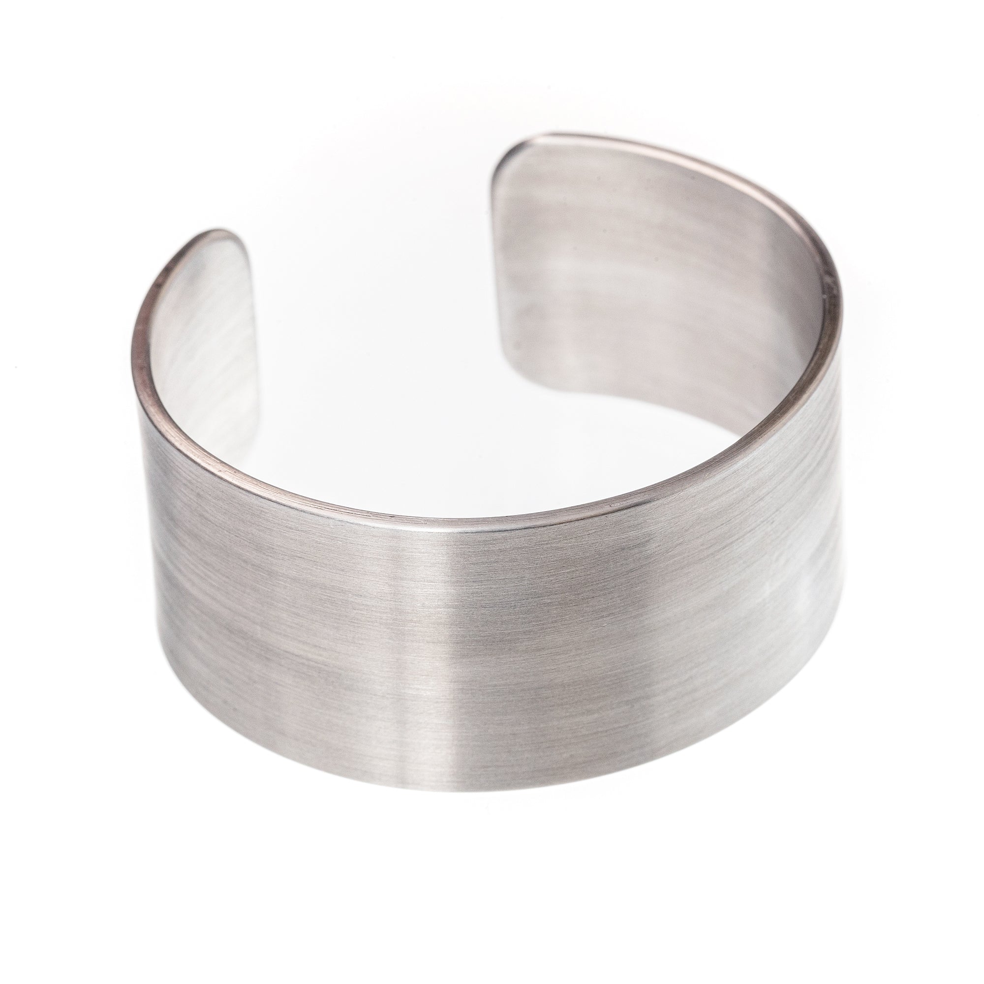 Brushed Aluminum Wide Cuff Bracelet