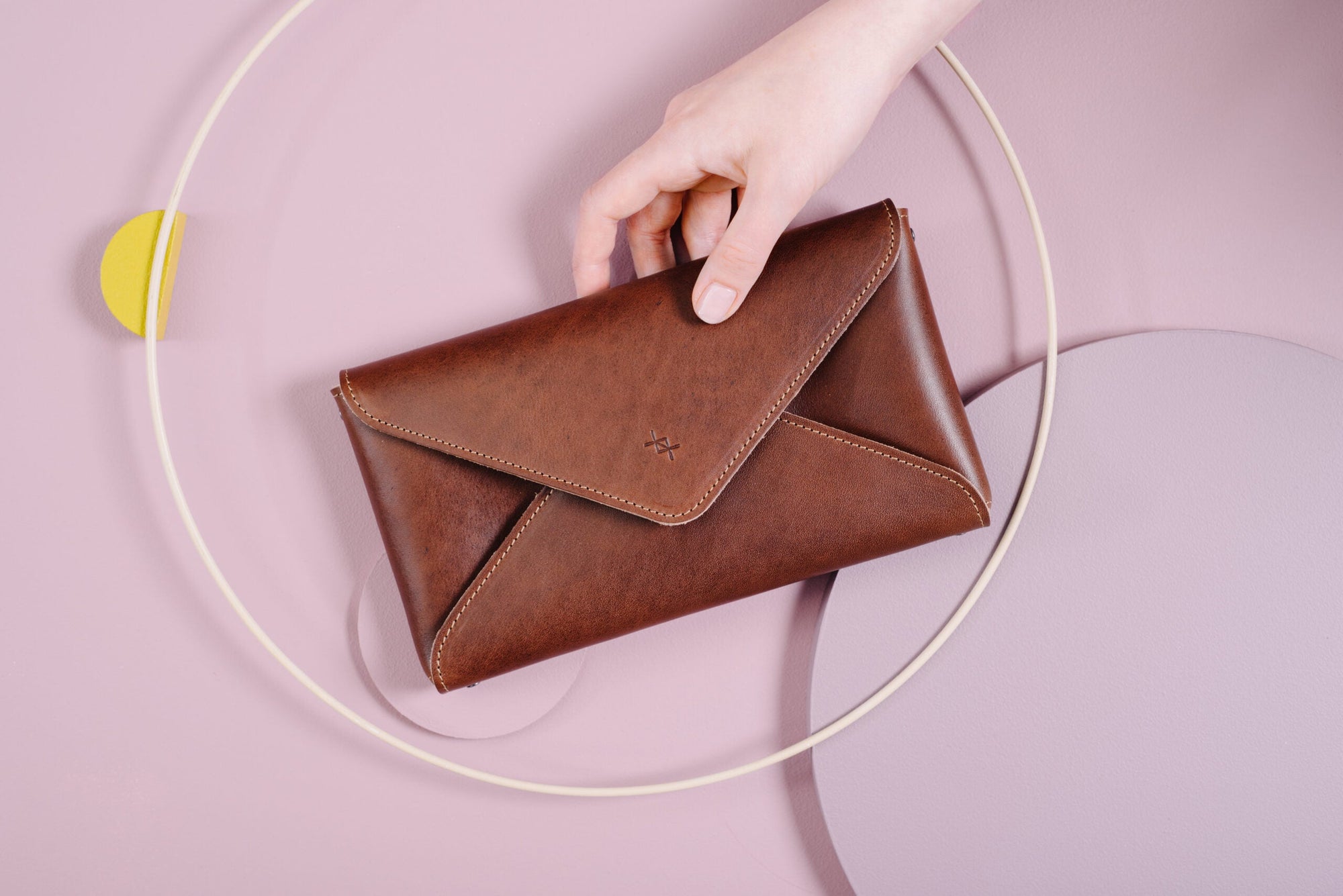 Model Leather Clutch Bag