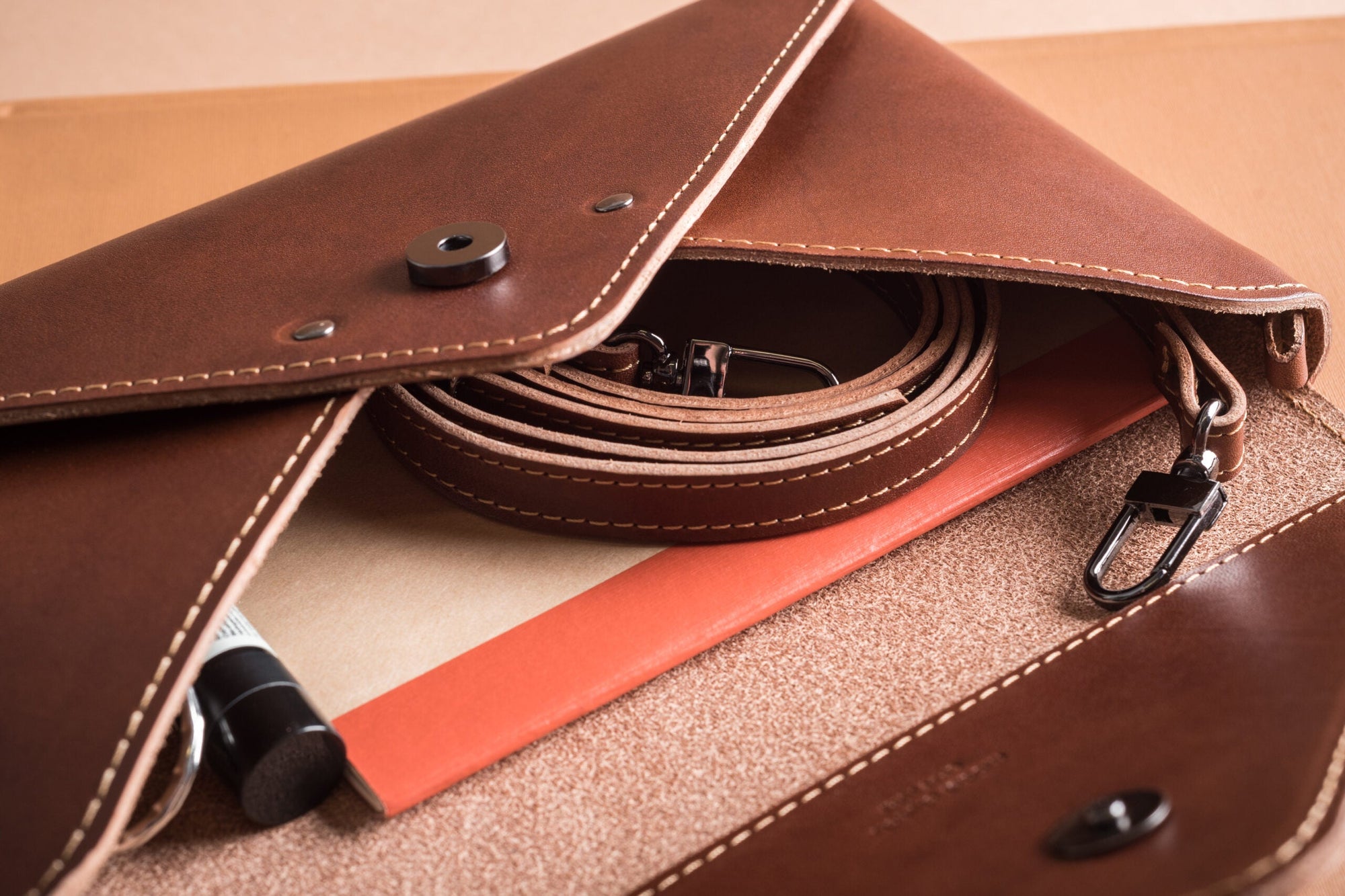 Model Leather Clutch Bag