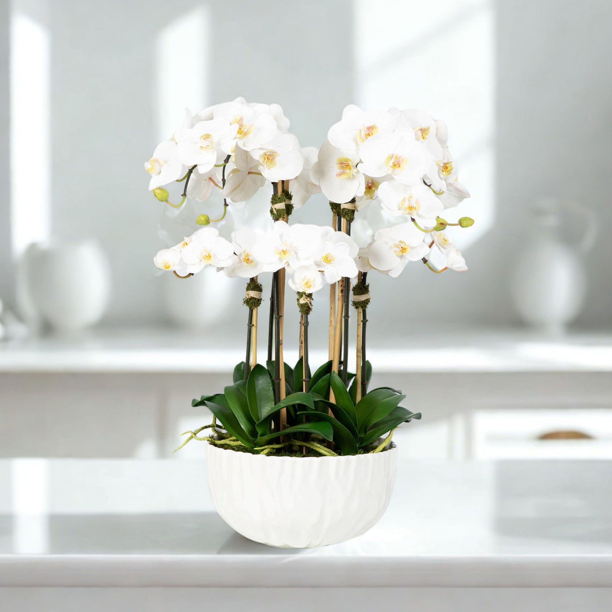 Faux Orchid Centerpiece Arrangement - 24"