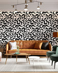 Black and White Brushstroke Wallpaper