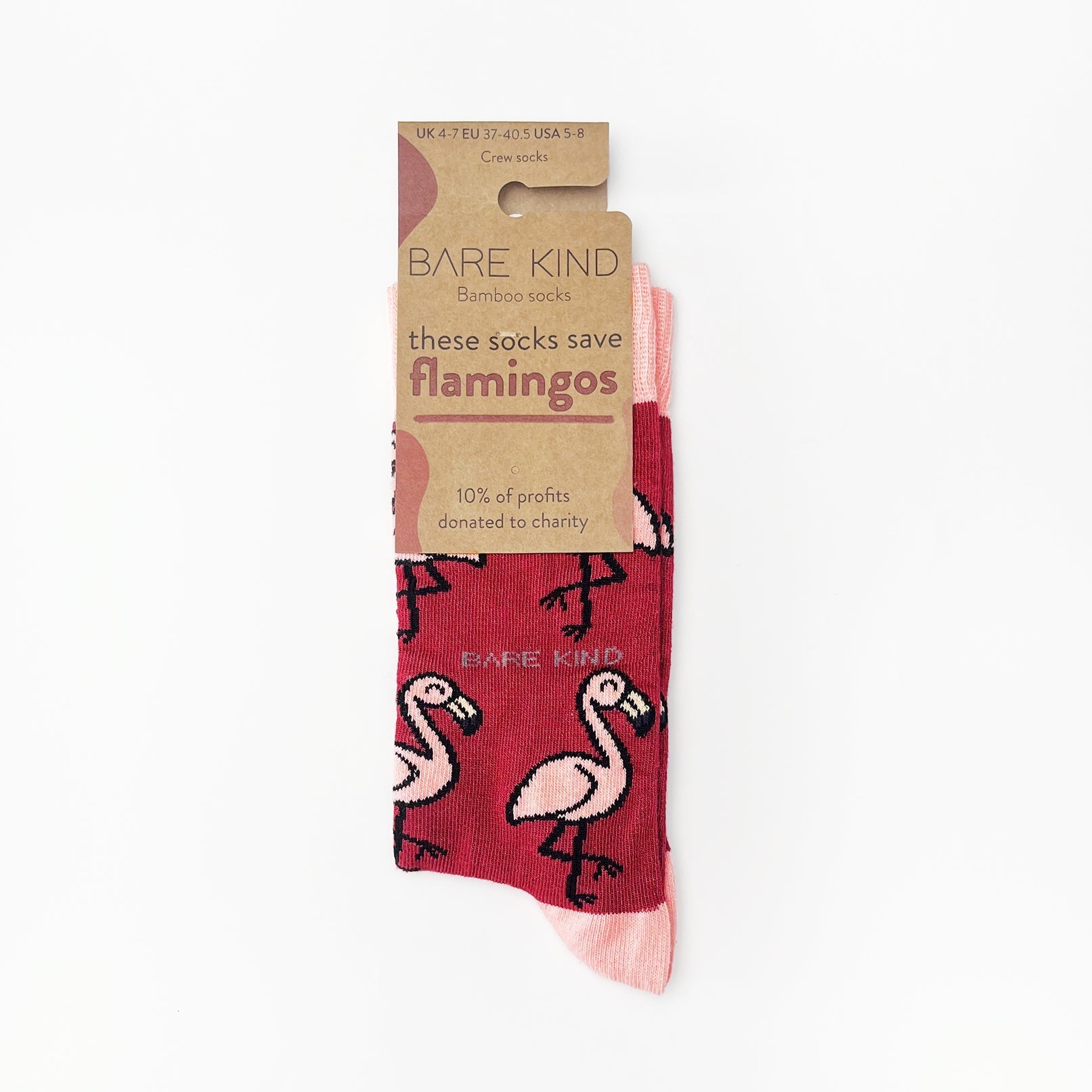 Save the Flamingos Bamboo Socks in Pink