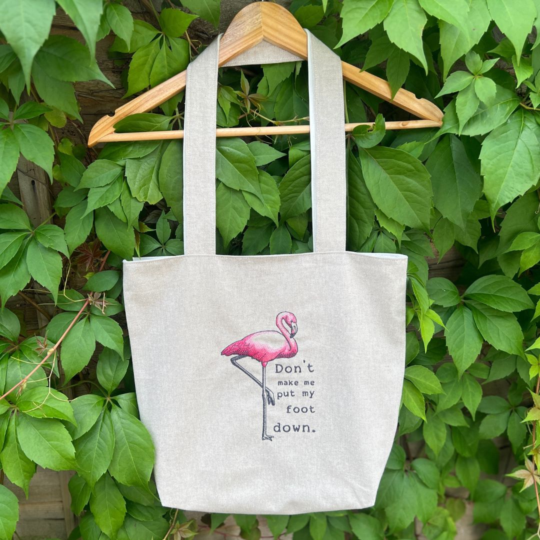 Flamingo - Don't Make Me Put My Foot Down Tote Bag