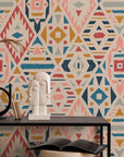 Geometric Fleece Wallpaper in Vibrant Colours