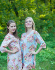 Light Blue Sun and Sand Style Caftan in Floral Posy Pattern