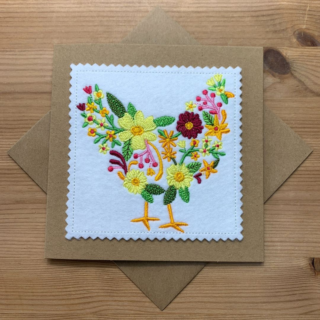 Floral Chicken Card