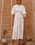Florence Smocked Linen Midi Dress