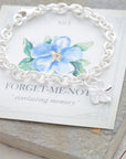 Forget-Me-Not Silver Personalised Charm Bracelet