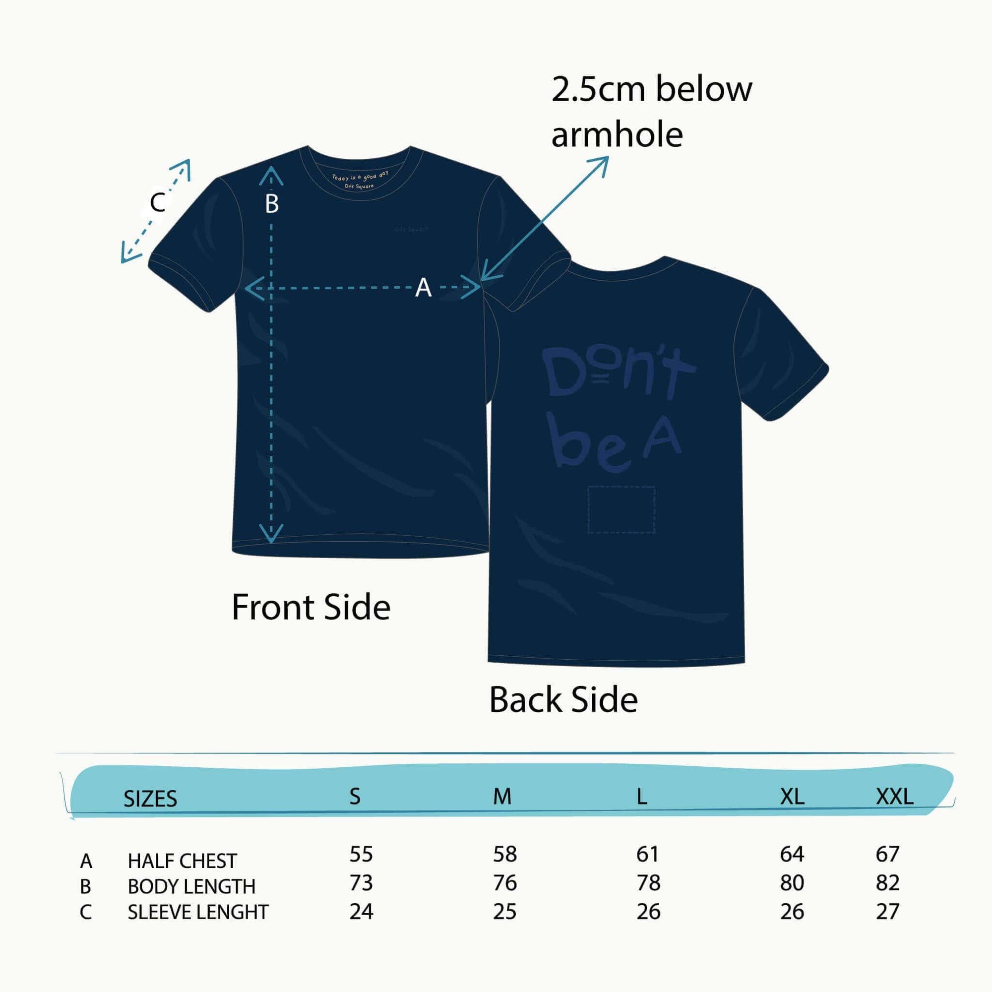 Unisex T-shirt with Off Square Logo Don&#39;t be A Square
