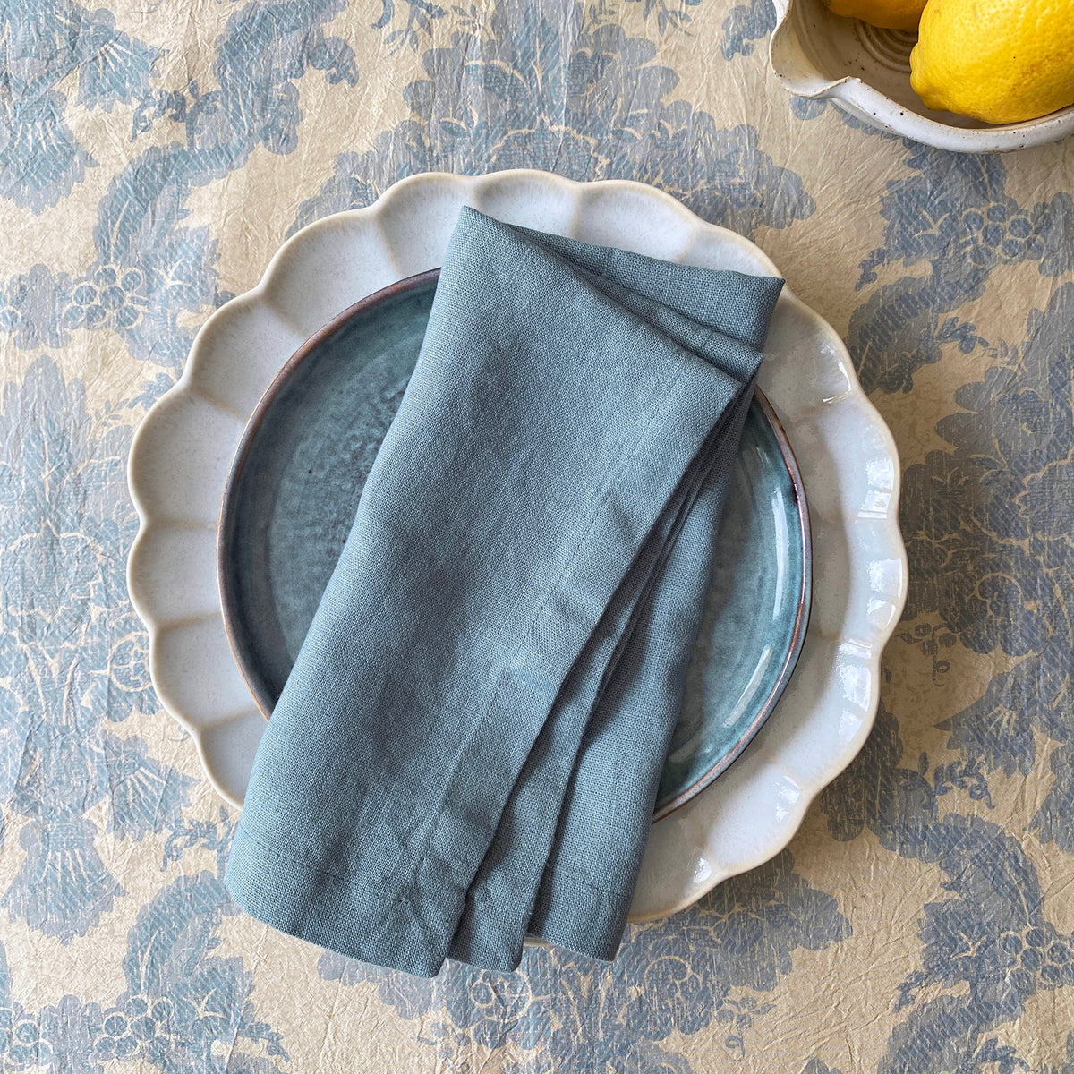 French Blue Linen Napkins - 45 x 45cm, pack of 2