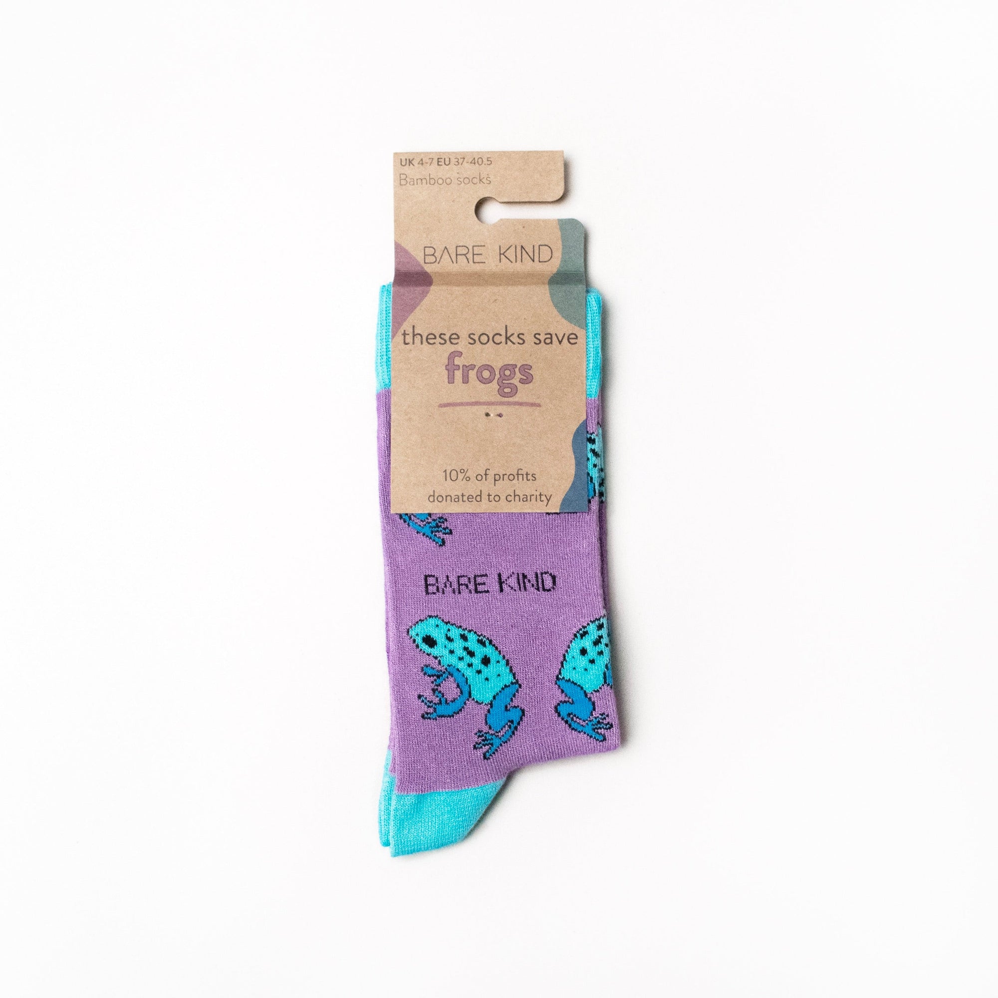 Save the Frogs Bamboo Socks in Purple