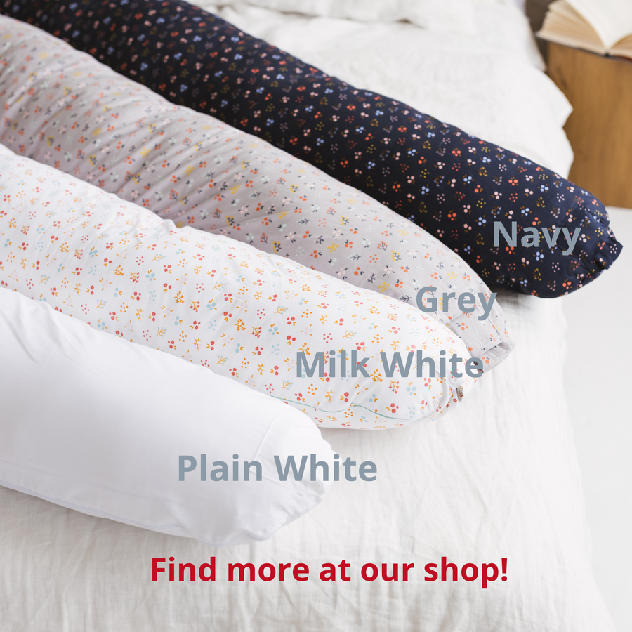 MINICAMP C-Shape Baby Feeding & Pregnancy Pillow - Organic Cotton Cover, Adjustable Firmness by Minicamp at brixbailey.com