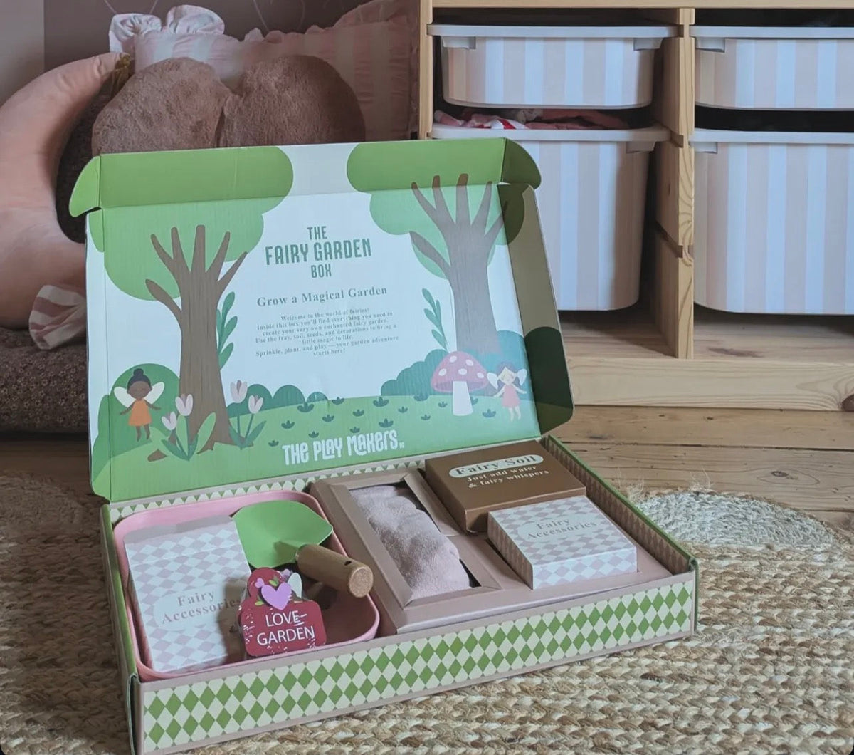 Fairy Gardening Kit for kids | Sensory Play set with Apron,Tray, Shovel, Fairies, Soil &amp; Seeds | The Playmakers Co
