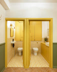 Premium yellow stripe porcelain tile, stylish durable indoor outdoor anti-slip flooring, best-selling luxury hardwearing design by Maria Starling Design at brixbailey.com