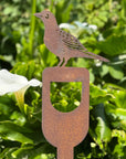 Rusty Metal Blackbird On A Spade Garden Decoration