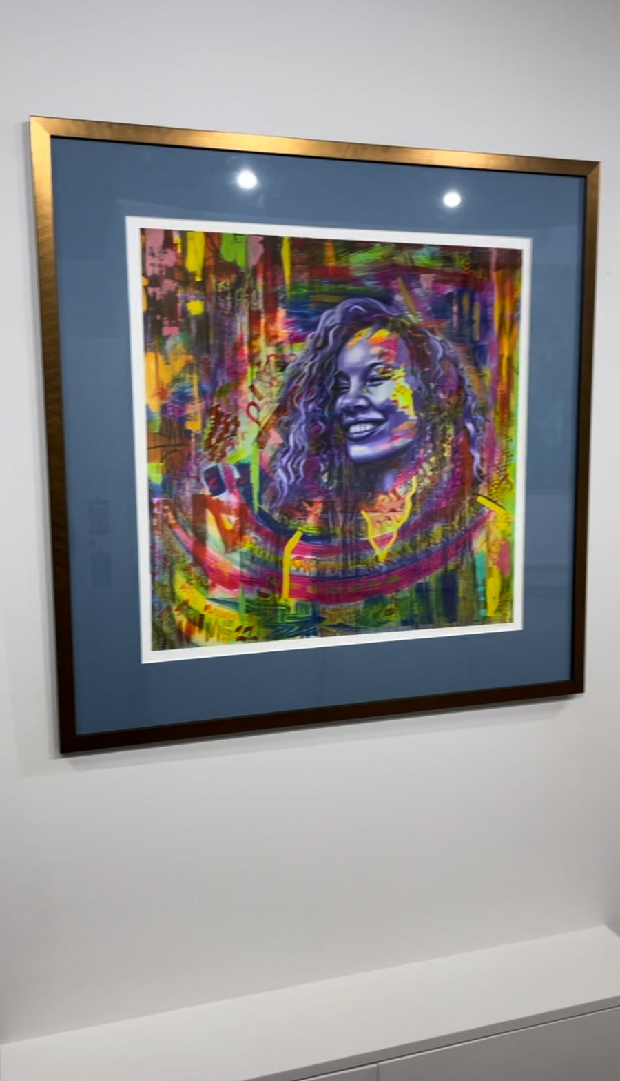 Premium signed giclee print Big Purple Four, limited edition 1 of 50, luxury handcrafted art on Hahnemühle cotton rag paper, 40cm x 40cm by Michael Sutherland Art at brixbailey.com