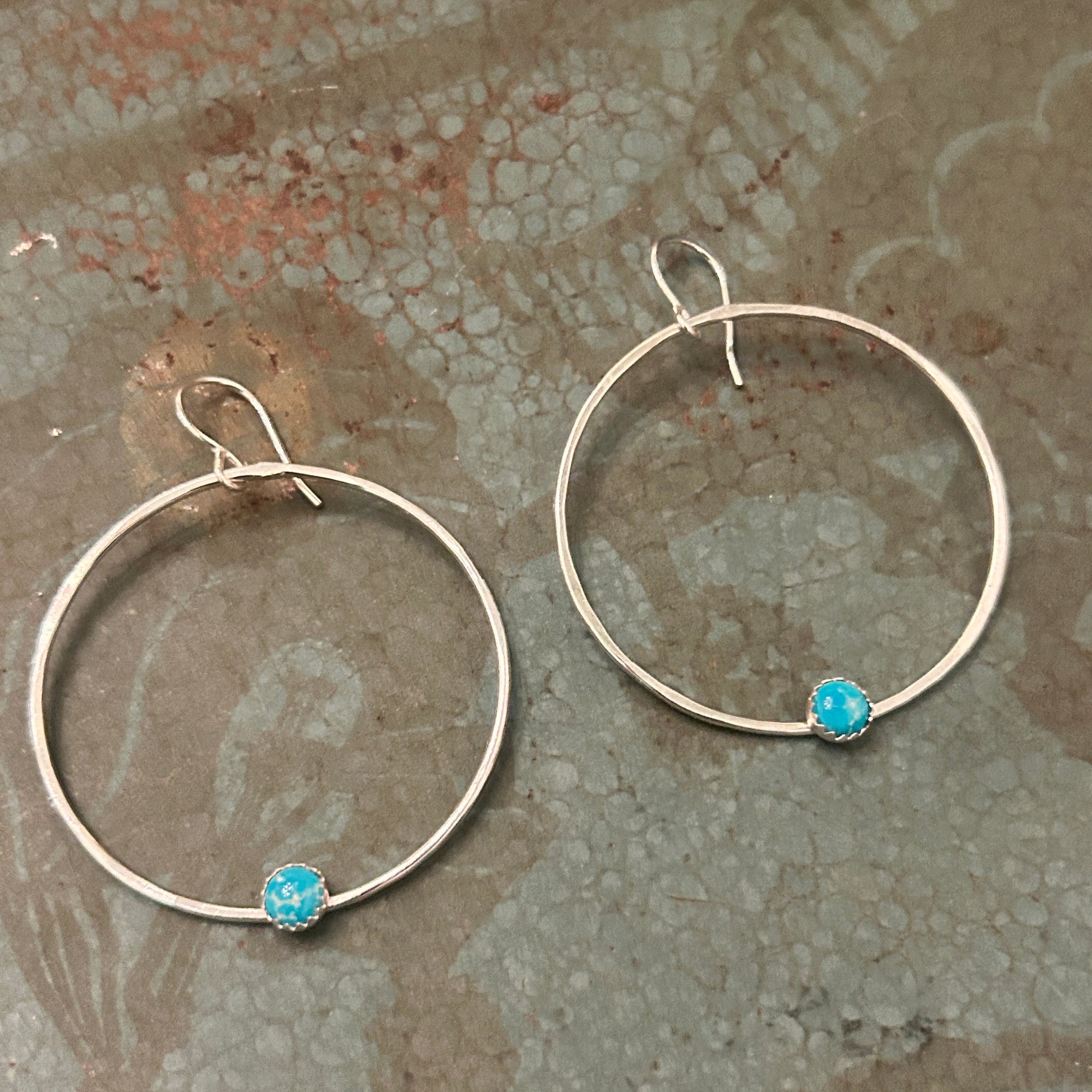 Solstice Hoops – Large - Turquoise