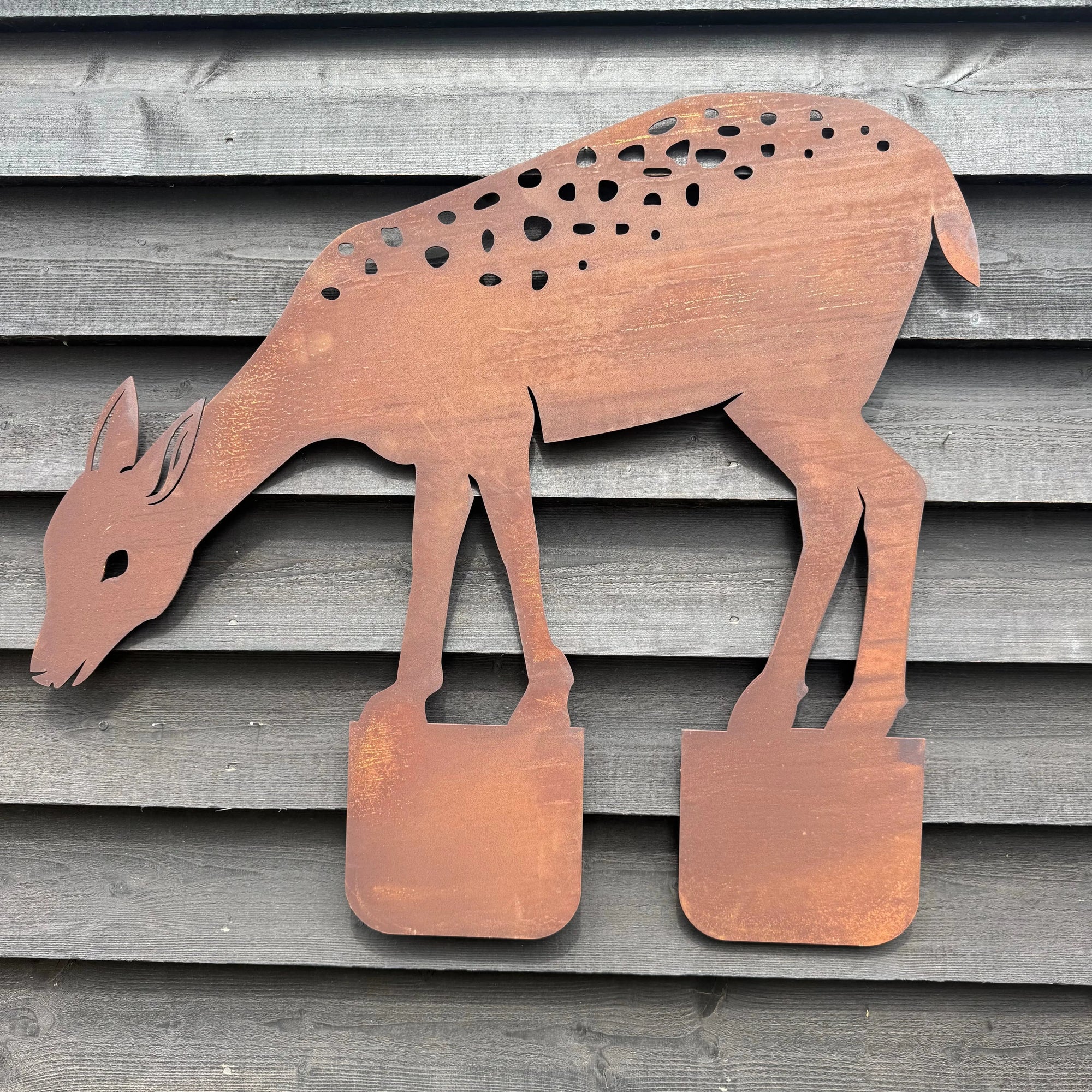 Rusty Metal Deer Garden Statue Lawn Decoration