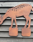 Rusty Metal Deer Garden Statue Lawn Decoration