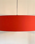 Burnt orange cotton drum lampshade/ ceiling shade with a white lining