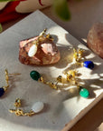 Medusa Small Gemstone Drop Earrings White Agate