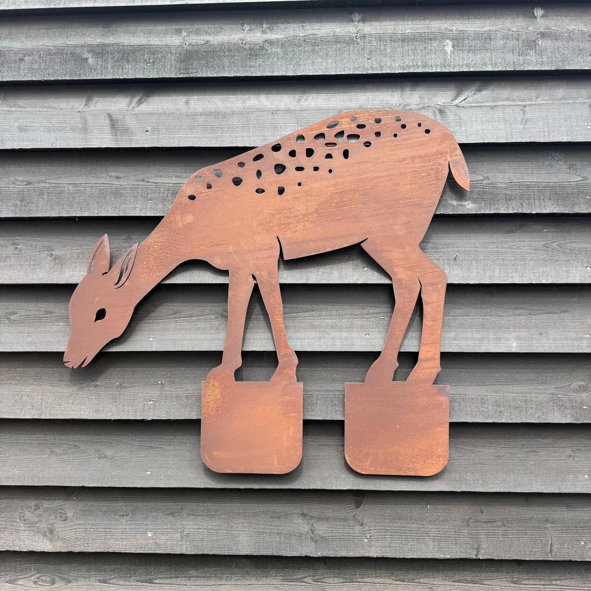 Rusty Metal Deer Garden Statue Lawn Decoration