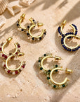 Ophelia Small Gemstone Hoops Smoky Quartz, Rose Quartz & Ruby