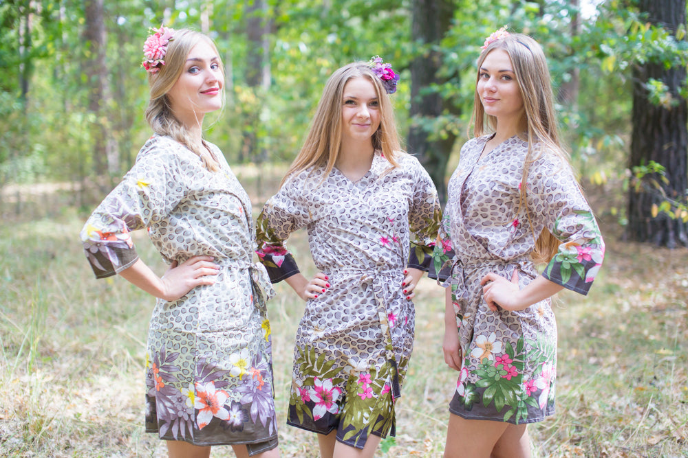 Light Brown Fire Maiden Style Caftan in Fun Leopard Pattern-2