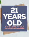 21 Years Old Birthday Card