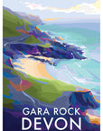 Gara Rock Devon Beach Travel Poster