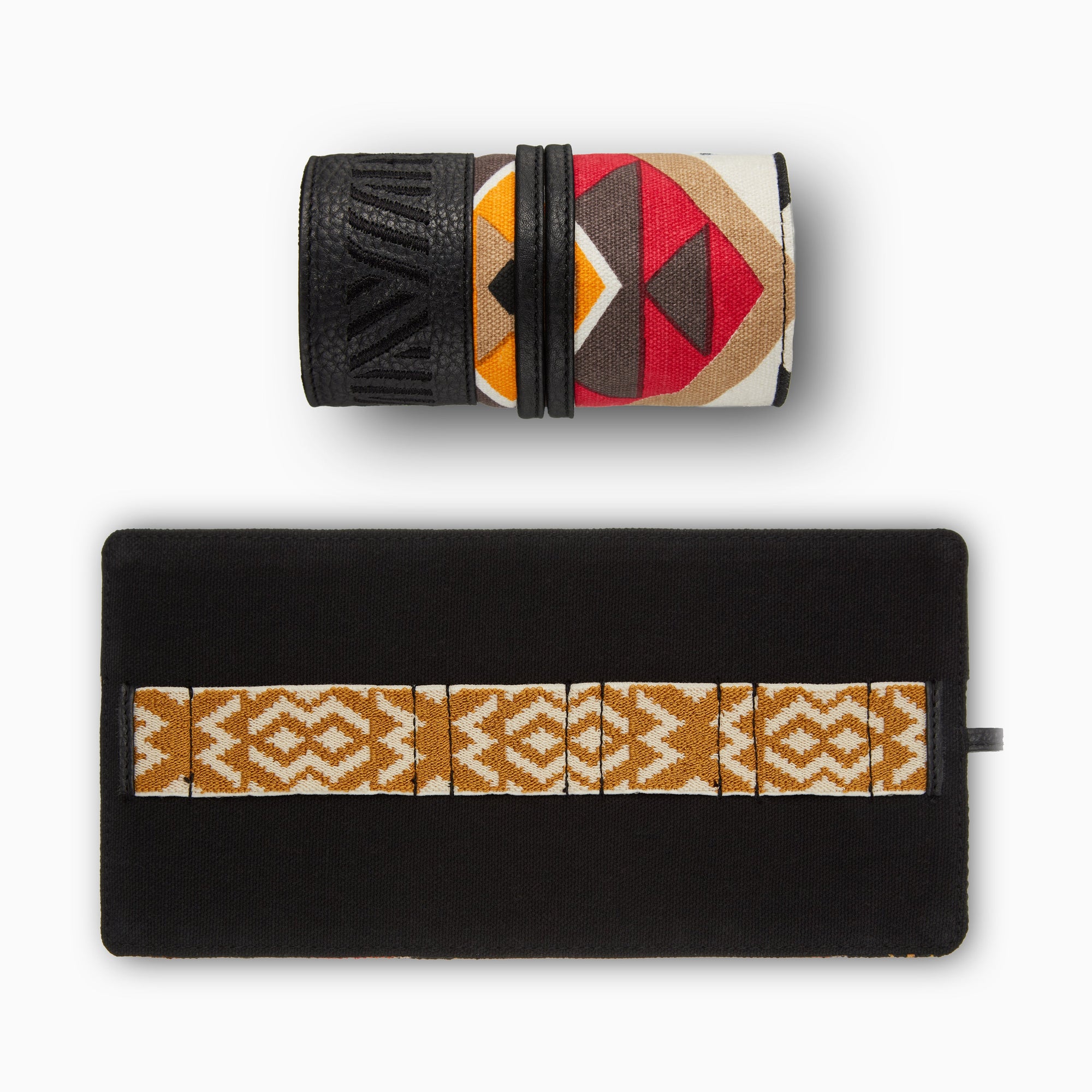 Gaucho Aztec Mini TechRoll, Black (Red/ Orange/ Black)