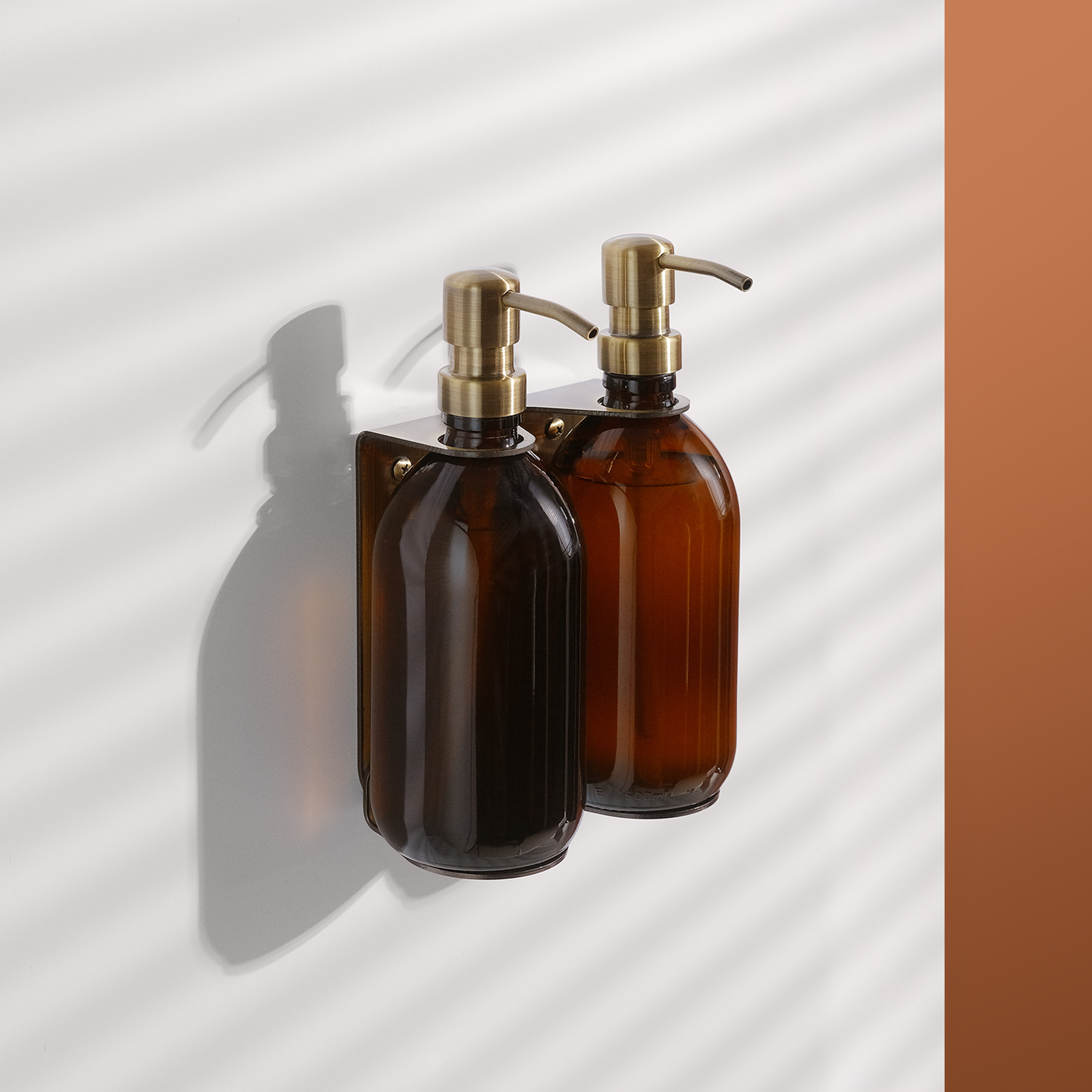 Gold Double Wall Mounted Soap Dispenser-0