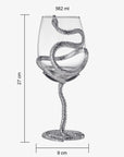 Stemmed Snake Wine Glass | Set of 2 | 19oz Spooky Reptile Glasses 10" H, Goth Gifts, Skeleton Gifts, Skeleton Decor, Spooky Wine Gift Set, Perfect for Themed Parties (Silver)-1
