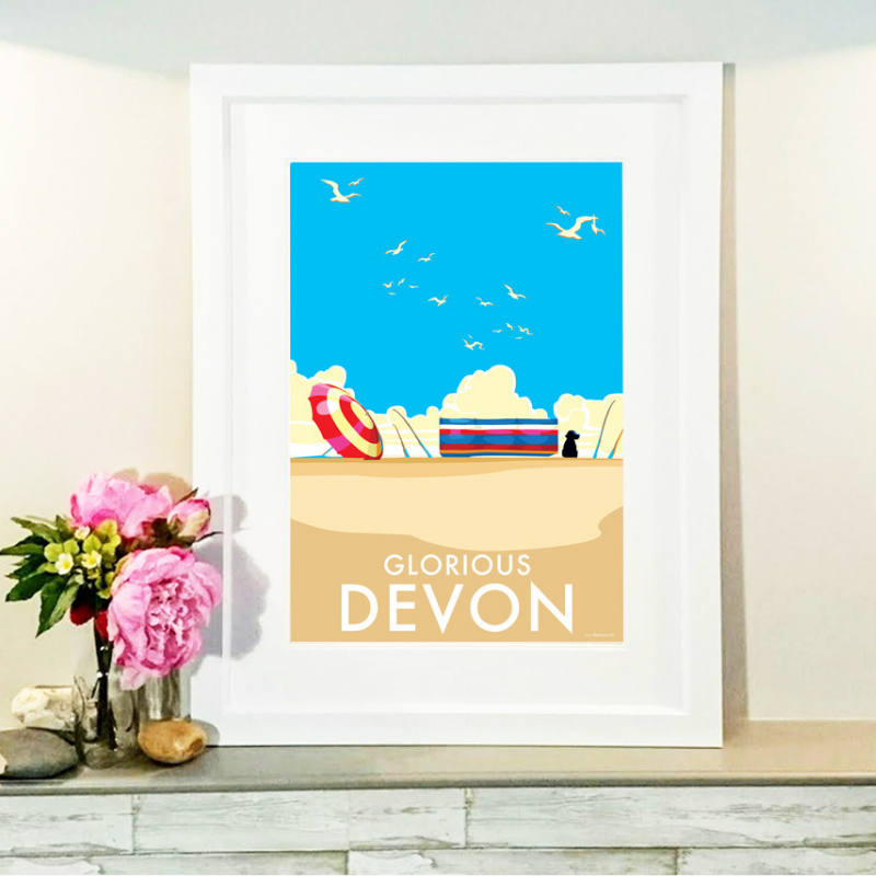 Glorious Devon Vintage Seaside Print