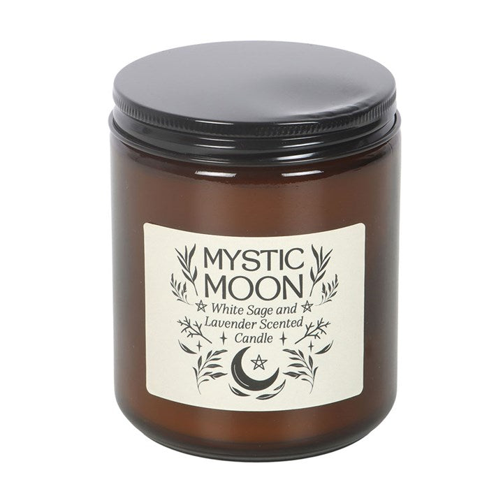 Mystic Moon Sage & Lavender Amber Glass Candle