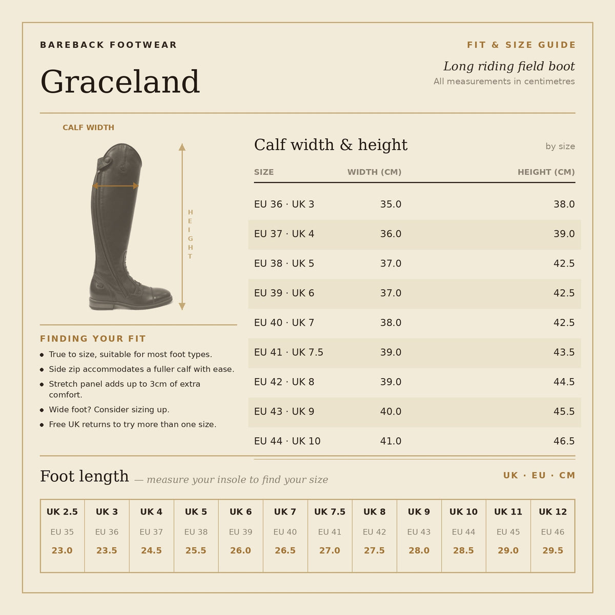 Graceland Long Riding Field Boots - Brown
