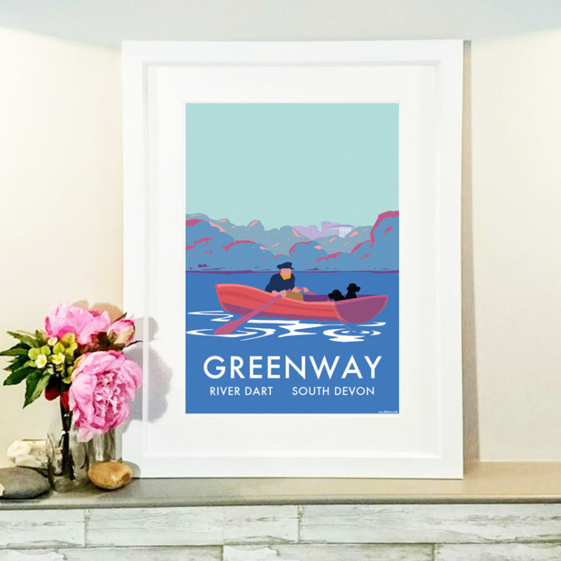 River Dart Fishing Boat Vintage Seaside Print