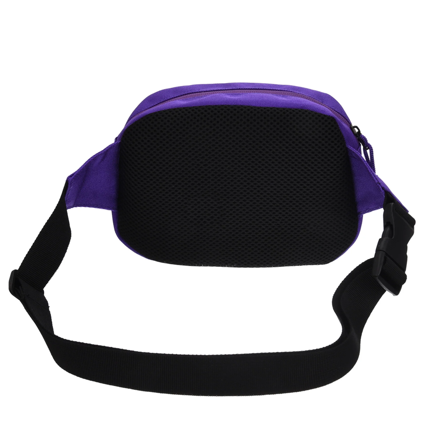 Retro Waist Bag in Black with Purple Detail