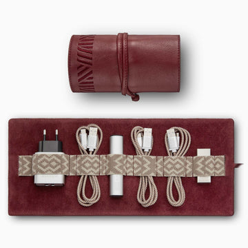 Premium 6-piece mobile accessories kit, genuine cowhide leather and suede, power bank, charging cables, adaptor, UK EU US AU charger, 12-month warranty by MANTIDY at brixbailey.com