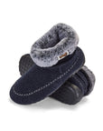 Ossa High Slipper Boot in Navy and Grey