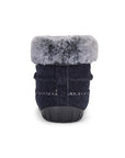 Ossa High Slipper Boot in Navy and Grey