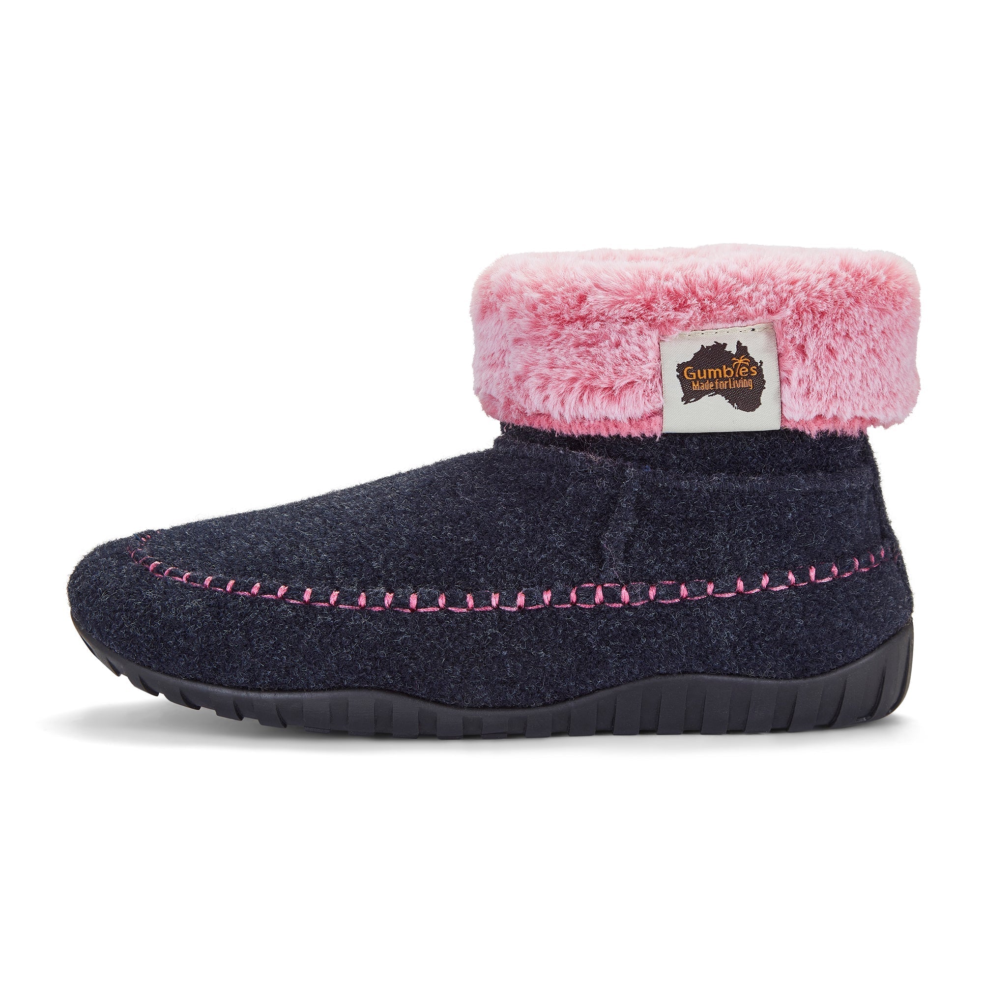 Ossa High Women's Slipper Boot in Navy and Pink
