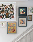 Suzani Framed Embroidery Print Small - Blue I