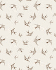 Swallow Wallpaper in Soft Brown