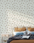 Swallow Wallpaper in Soft Brown