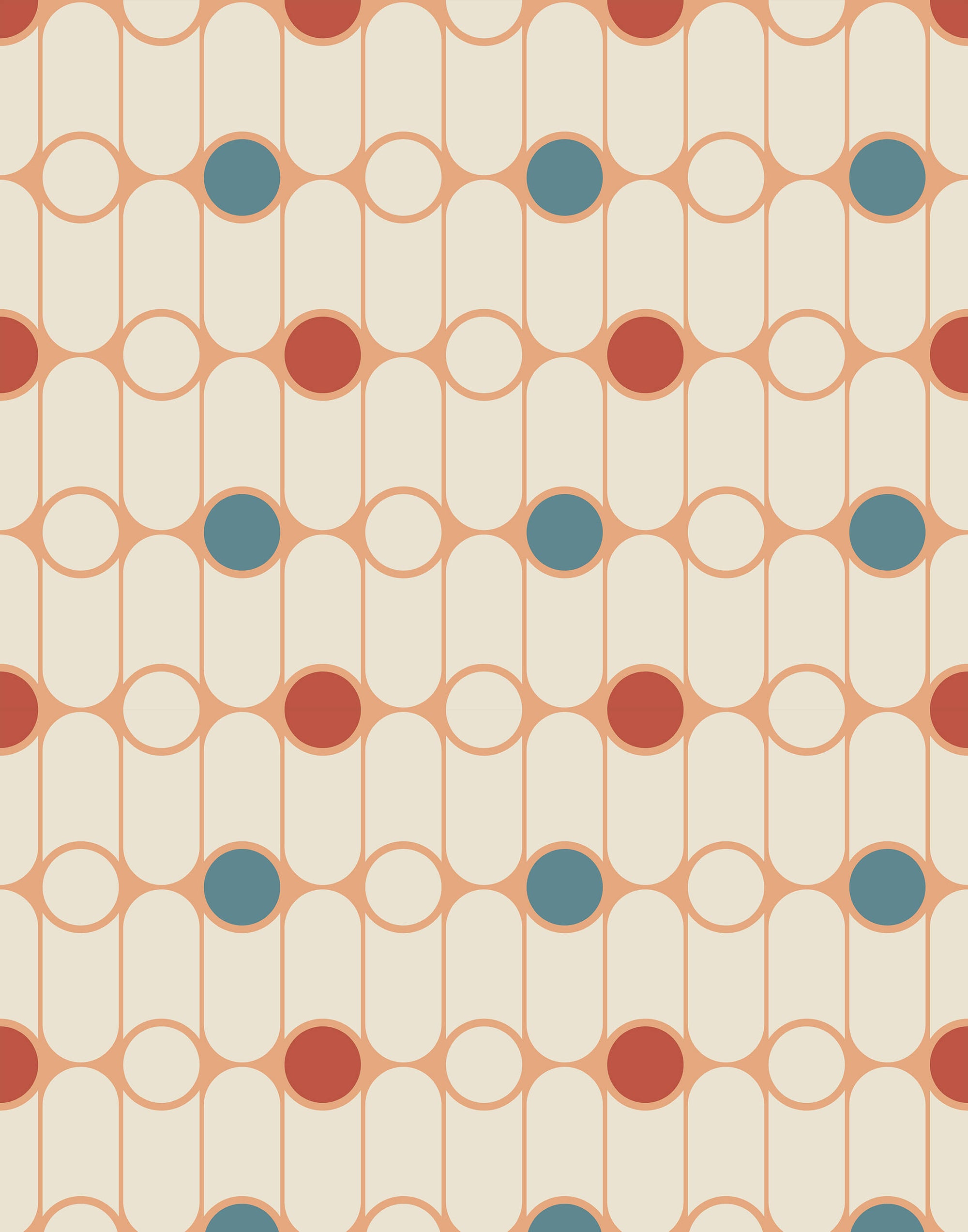 Polka Dot Retro Wallpaper