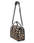 NEW Leopard Print Hair on Hide Leather Top Handle Bag
