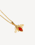 Gold Amber Bee Necklace