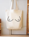 Happy Face / Sad Face Boobs Tote Bag - Good Breast, Bad Breast