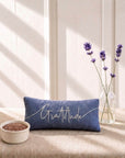 Gratitude Embroidered Linen and Lavender Eye Pillow